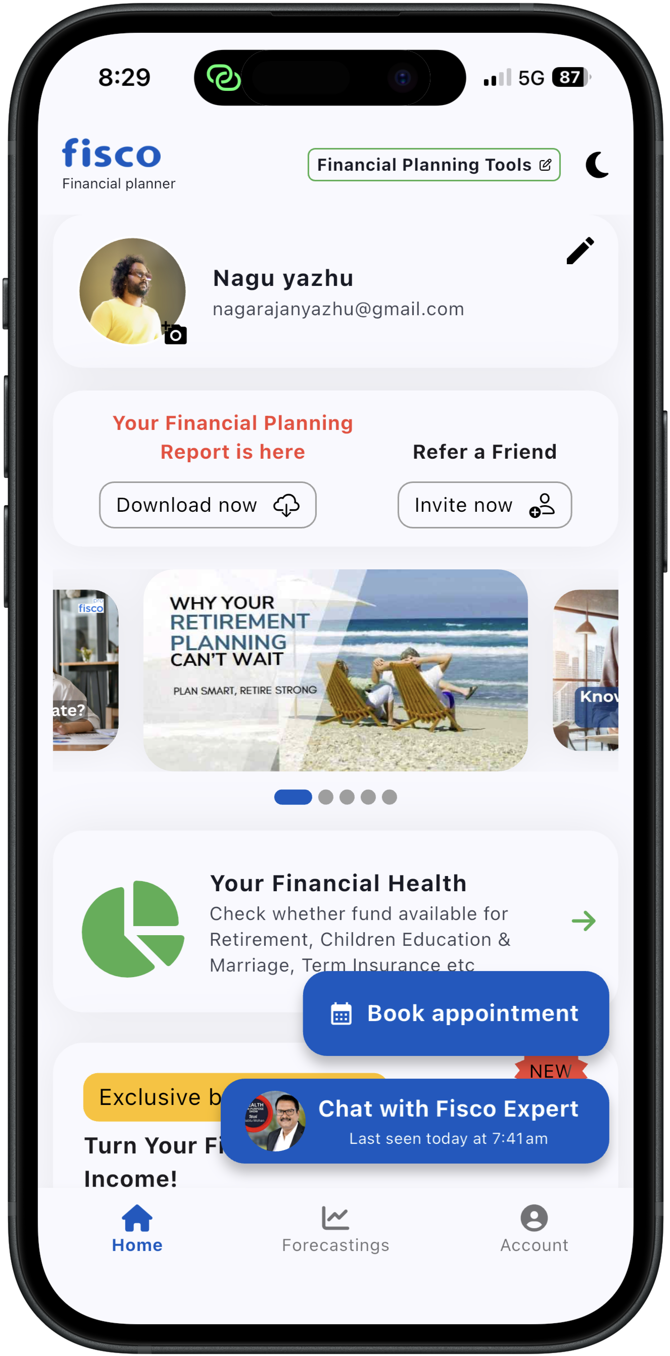 fisco app home page
